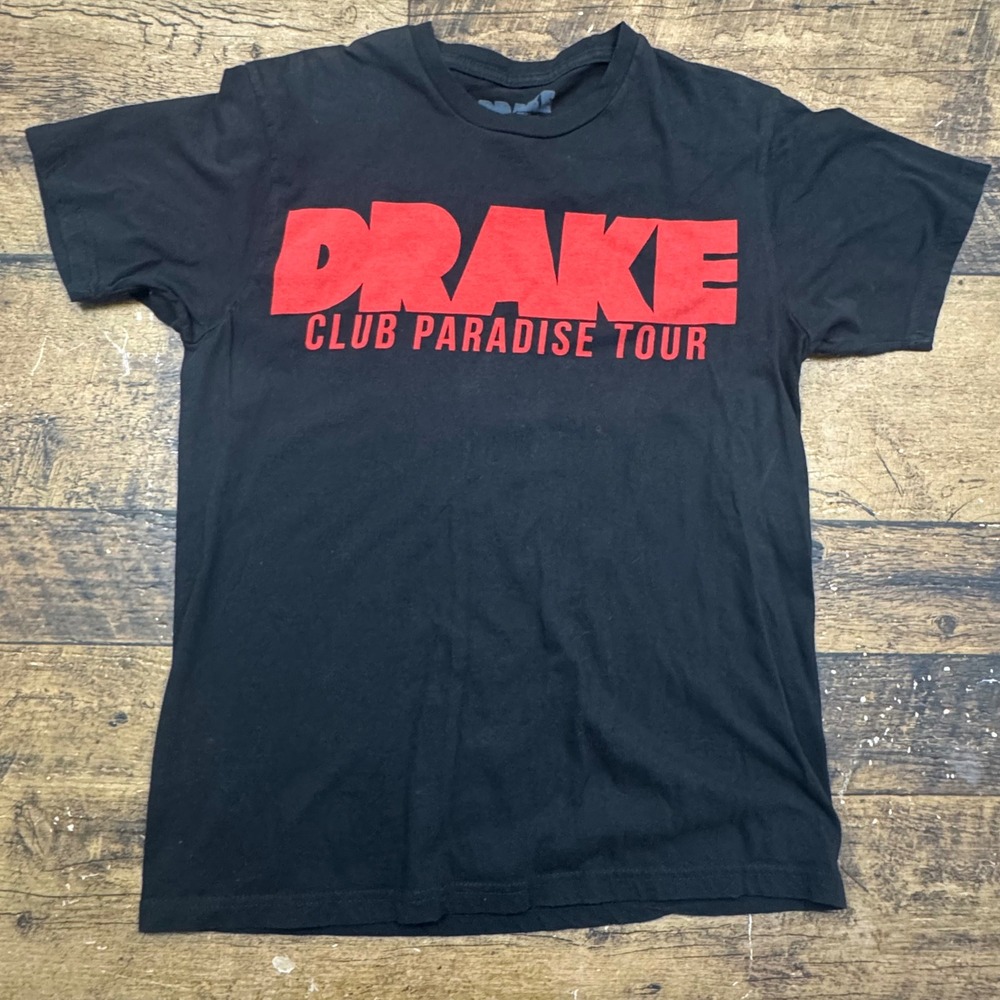 Drake Club Paradise Tour T Shirt Black‎ Red Cotton Mens Medium
